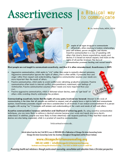 Assertiveness |a Biblical way - Chicago Christian Counseling Center