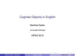 Cognate Objects in English