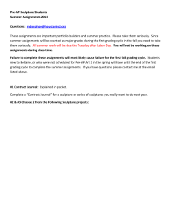 Pre-AP Sculpture Students Summer Assignments