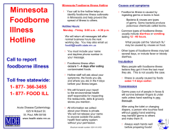 Foodborne Illness Hotline Brochure