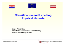 Physical Hazard Classes in CLP