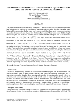The Possibility of Estimating the Volume of A Square Frustrum Using