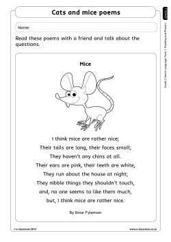 Cats and mice poems - E