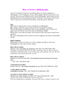 How to Write a Bibliography