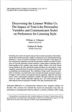 Discovering the Listener Within Us: The Impact of