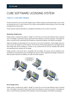 CUBE SOFTWARE LICENSING SYSTEM