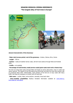 KRAKOW-MORAVIA-VIENNA GREENWAYS - Greenways Prag-Wien