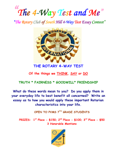 The 4-Way Test and Me - South Hill Rotary Club