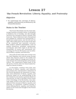 Lesson 27 The French Revolution: Liberty, Equality, and Fraternity