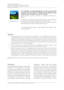 A Checklist of phytoplankton species around the Equator in