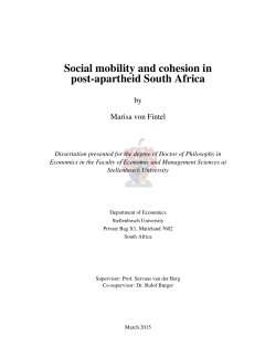 Social mobility and cohesion in post-apartheid South Africa