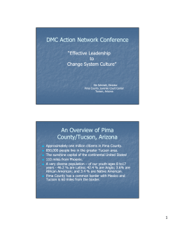 DMC Action Network Conference An Overview of Pima County