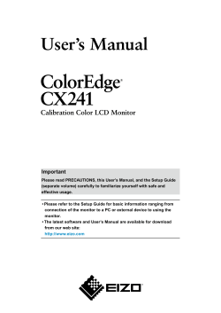 ColorEdge CX241 User`s Manual