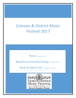 Program &ndash; Piano - Saskatchewan Music Festival Association
