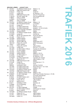 trafiek 2016 - Aviation Society of Antwerp