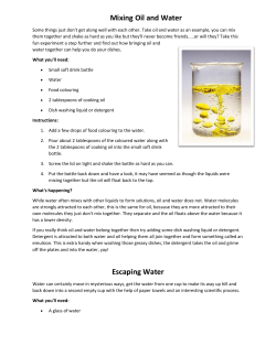 Mixing Oil and Water Escaping Water