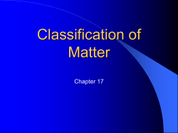 Classification of Matter