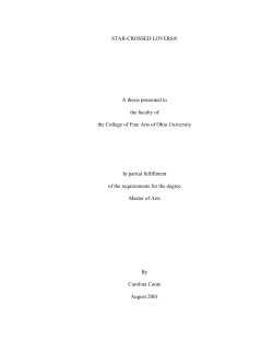 star-crossed lovers - OhioLINK Electronic Theses and Dissertations