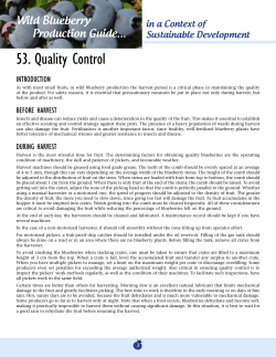 53. Quality Control - Syndicat des Producteurs de Bleuets du Qu&eacute;bec
