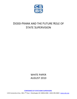 dodd-frank and the future role of state supervision