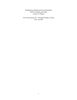 Headhunting, Planting and Governmentality: The Wa in Burma and