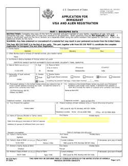 Sample DS-230 - Application for immigrant visa and alien