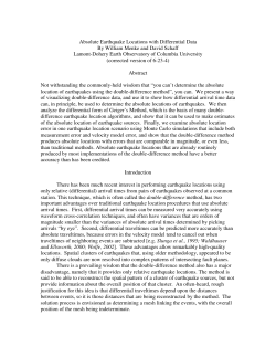 Absolute Earthquake Locations with Differential Data By William