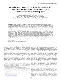Correlations Between Commonly Used Clinical Outcome Scales