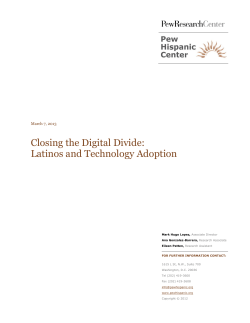 Closing the Digital Divide: Latinos and Technology Adoption