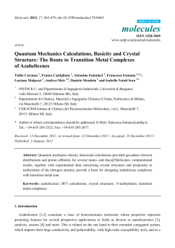 Quantum Mechanics Calculations, Basicity and Crystal Structure
