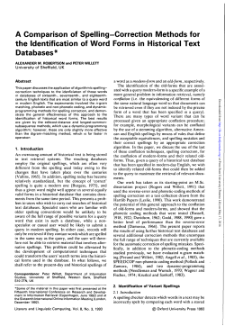 A Comparison of Spelling-Correction Methods for the Identification