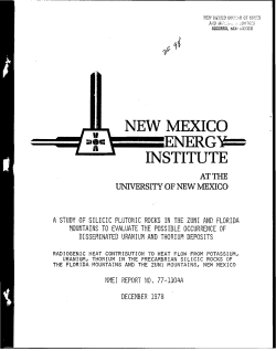 Open-file Report 98: A study of silicic plutonic rocks in the Zuni and