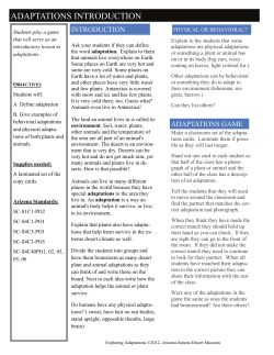 adaptations introduction - Arizona