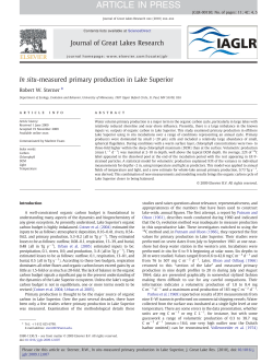 In situ-measured primary production in Lake Superior