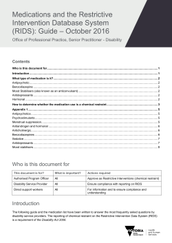 Medications and the Restrictive Intervention Data System guide