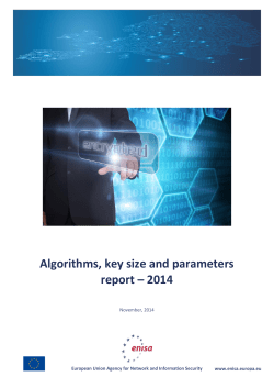 Algorithms, key size and parameters report &ndash; 2014 - Enisa