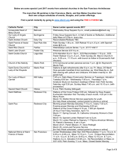 a sample of the special Lenten offerings