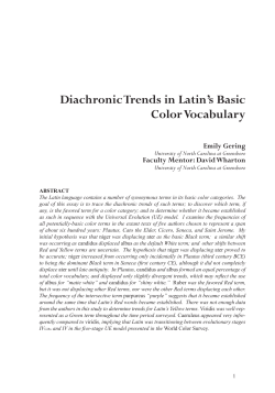 Diachronic Trends in Latin`s Basic Color Vocabulary