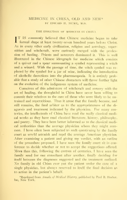 Medicine in China, Old and New.