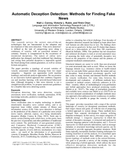 Automatic Deception Detection: Methods for Finding Fake News