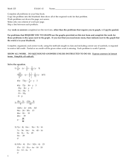 Math 125 EXAM #2 Name - Pasadena City College