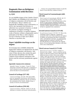 Dogmatic Ban on Religious Communion with Heretics