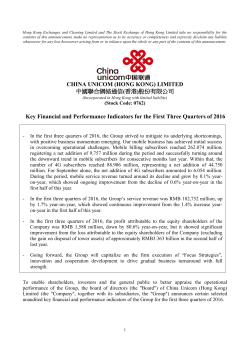 CHINA UNICOM - irasia.com - Investor Relations Asia Pacific