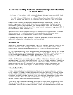 1723 The Training Available to Developing Cotton Farmers in South