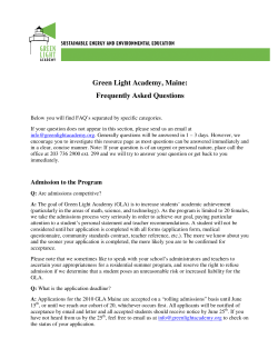 Green Light Academy, Maine: Frequently Asked Questions