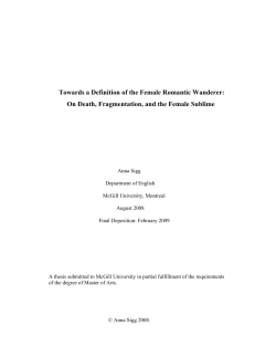 Towards a Definition of the Female Romantic Wanderer: On Death