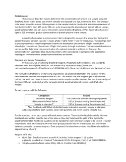 Protein Assay This protocol describes how to determine the