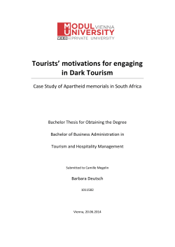 Tourists` motivations for engaging in Dark Tourism