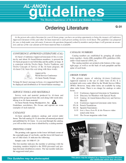 Ordering Literature - District 6 : Al-Anon