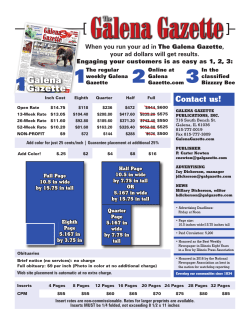 Rate Card - Galena Gazette
